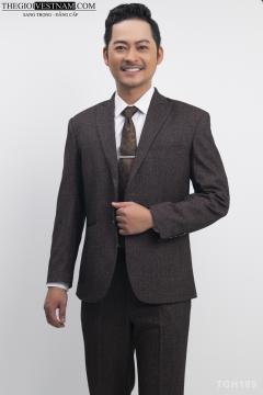 Bộ Suit Nâu Bố Vegoc Classic Fit TGH189